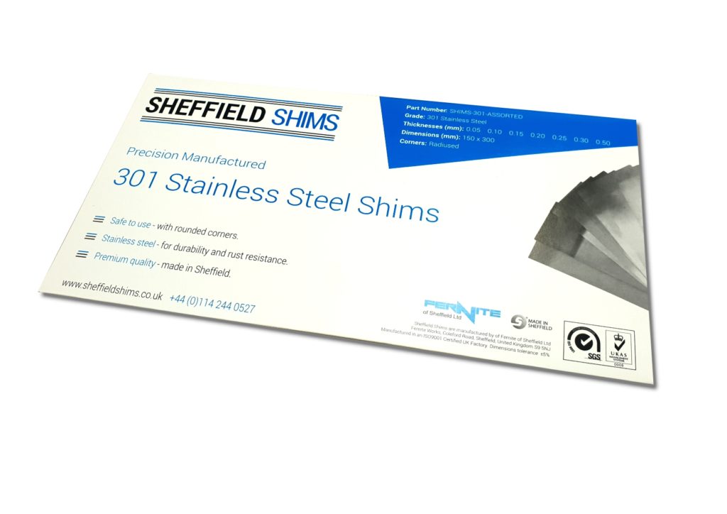 Sheffield Shims - High Quality Grade 301 Stainless Shim Packs